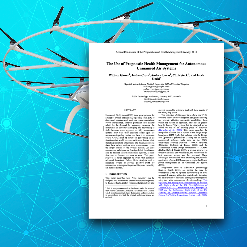 The use of PHM or Autonomous Unmanned Air Systems